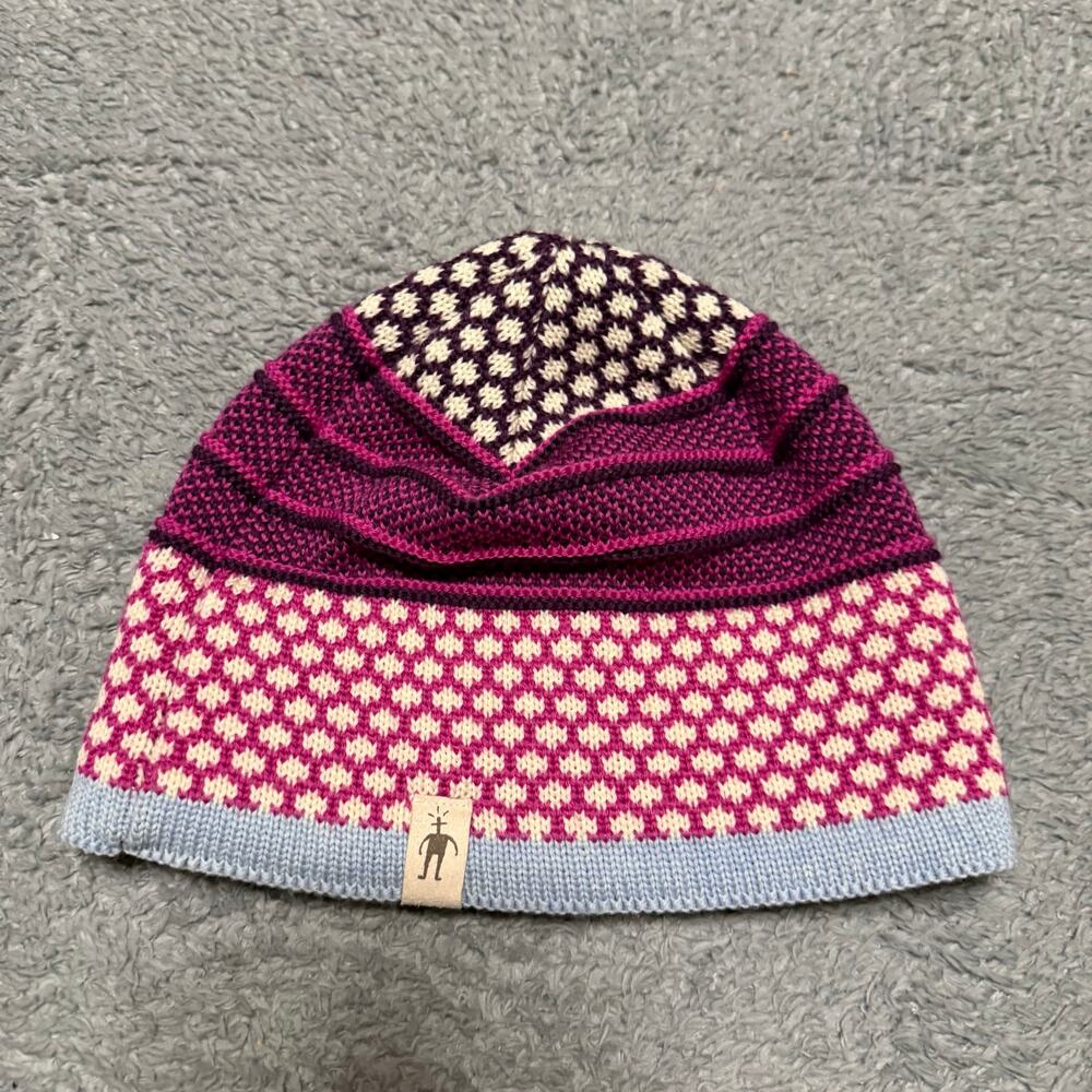 Smartwool Knit Hat Pink Merino Wool Beanie Small Made in Canada